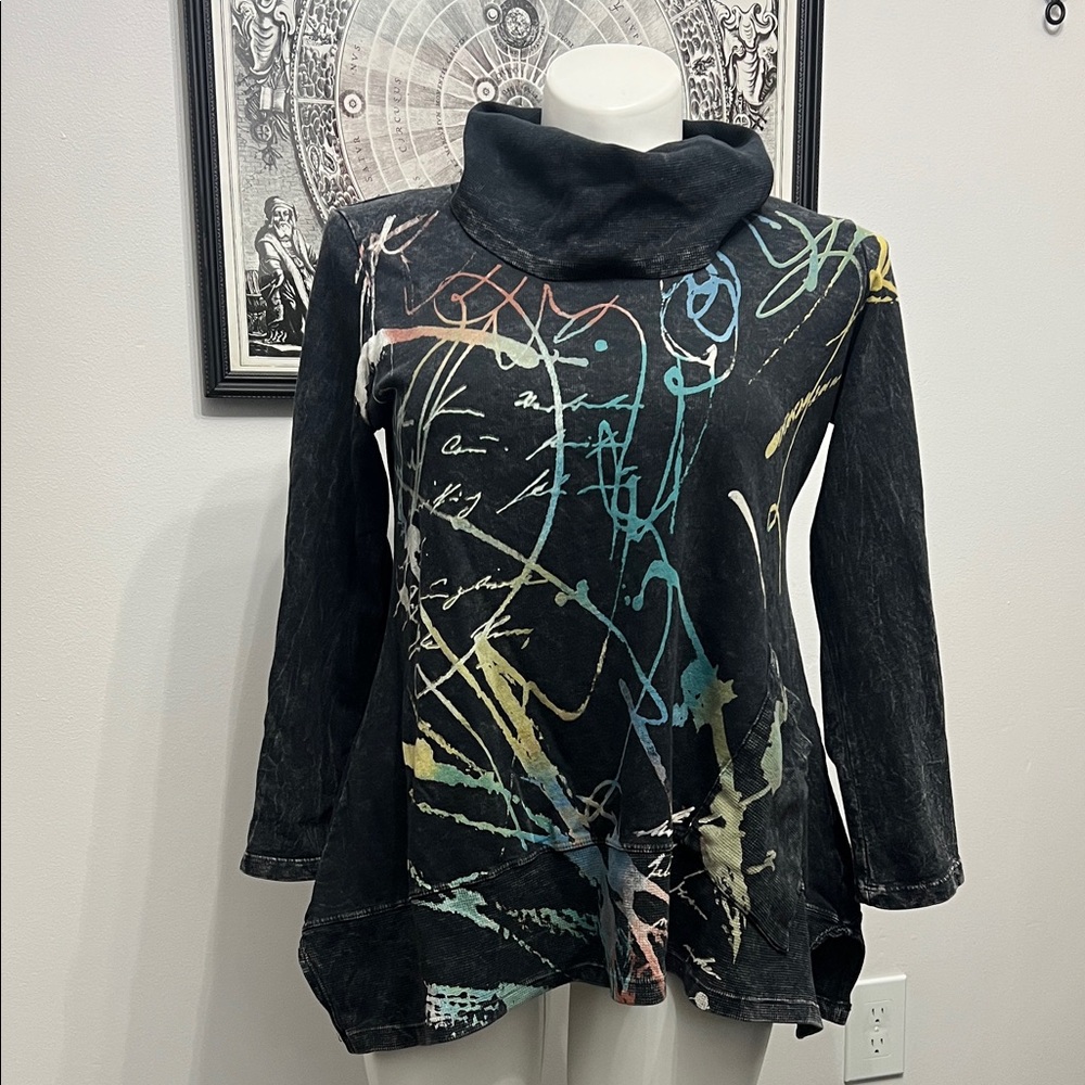 Jess and Jane (S) Rhapsody Cowl Neck Asymmetrical Tunic